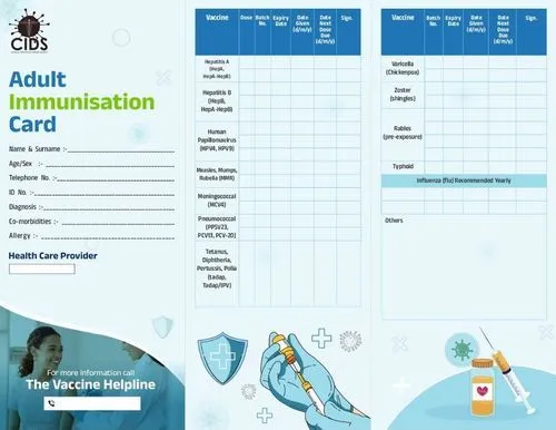 CIDS Adult Immunisation Card